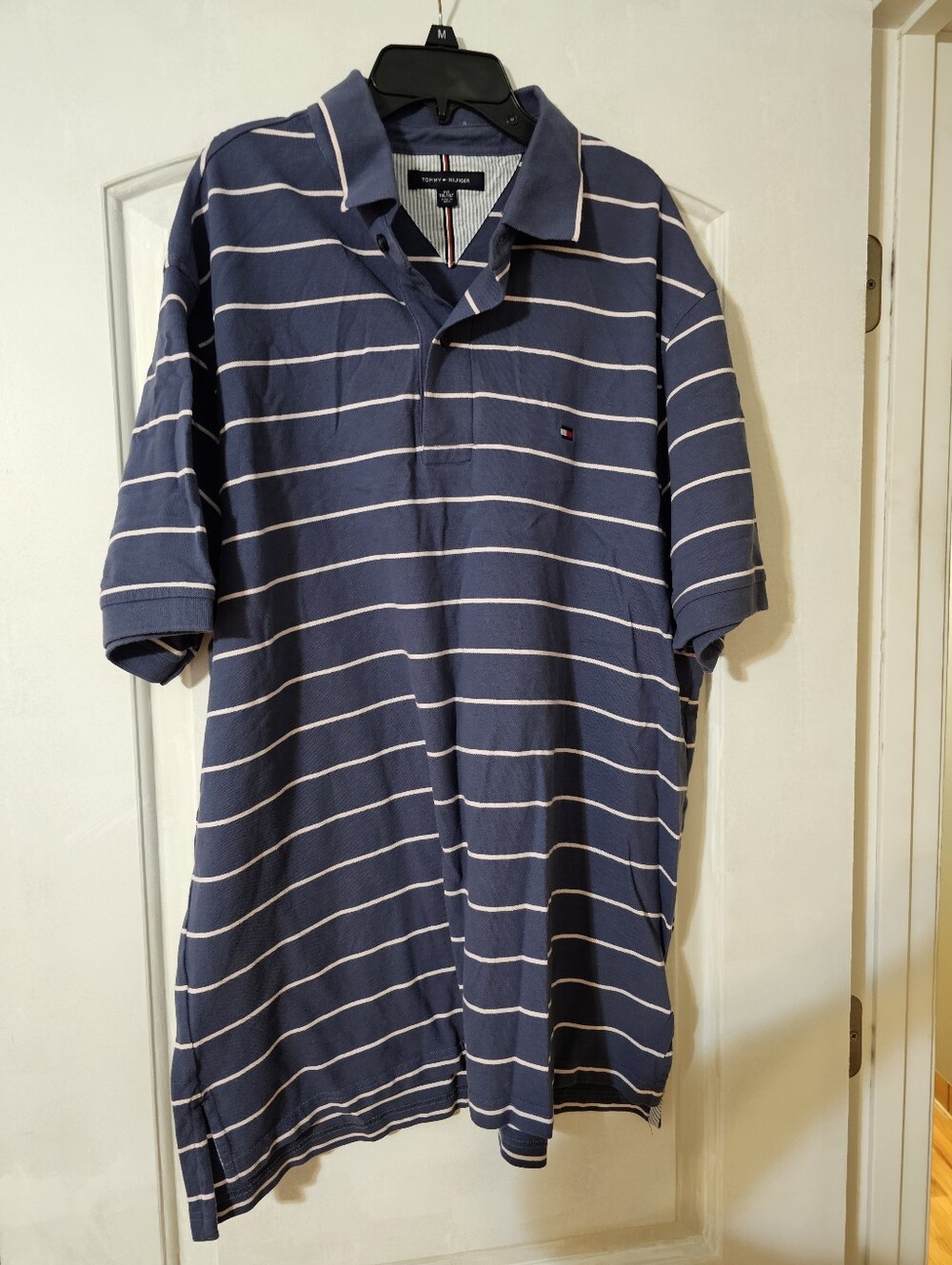 Tommy Hilfiger Navy & White Striped Men's Polo